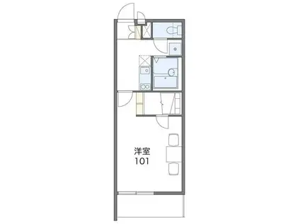 レオパレスウィステリア神田(1K/1階)の間取り写真