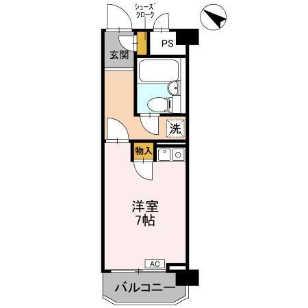 甲南クローバーハウス(ワンルーム/4階)の間取り写真