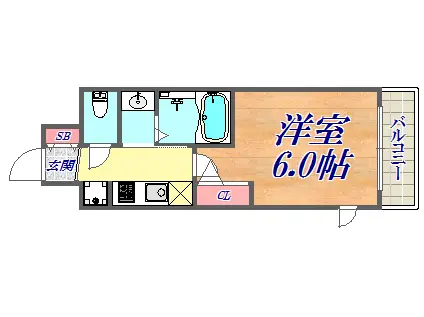 エステムコート三宮イーストⅣザ・フロント(1K/3階)の間取り写真