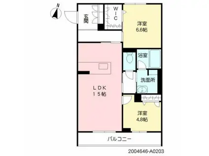 セントリビエ神宮北(2LDK/2階)の間取り写真