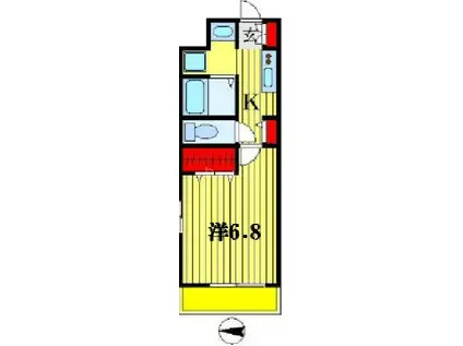 レジディア船橋Ⅱ(1K/9階)の間取り写真