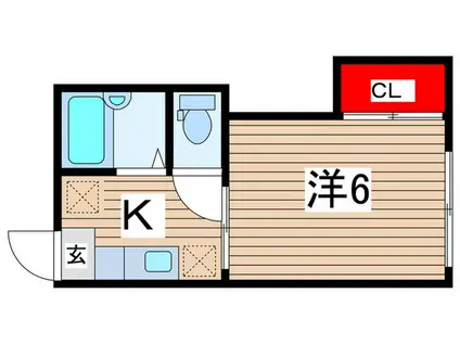 カーサ弥生(1K/1階)の間取り写真