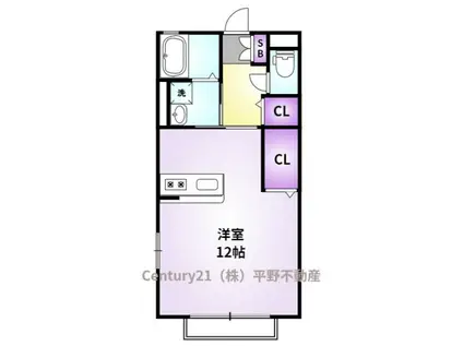 ヴィブレカプチーノ(ワンルーム/1階)の間取り写真