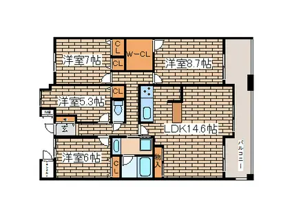 エフ・コート須磨高倉町(4LDK/3階)の間取り写真
