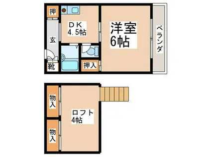 ボイスデムドン(1DK/3階)の間取り写真