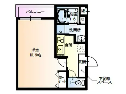 フジパレス堺大浜中町II番館(1K/2階)の間取り写真