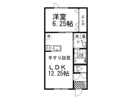 CASA SEREZO(1LDK/1階)の間取り写真