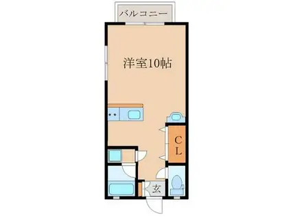 フラワーハイツ(ワンルーム/1階)の間取り写真