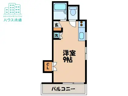 パークサイド平野(ワンルーム/1階)の間取り写真