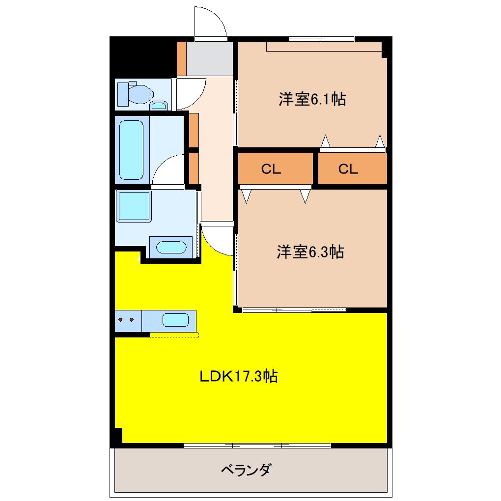 VIVANT(2LDK/1階)の間取り写真