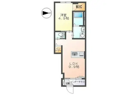 かきの木ハイム(1LDK/1階)の間取り写真