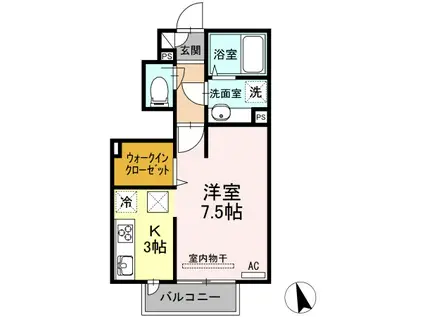 ＪＲ仙山線 山形駅 徒歩55分 2階建 築9年(1K/1階)の間取り写真