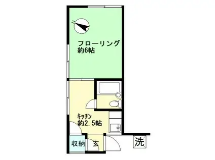 デイゴハウス(1K/1階)の間取り写真