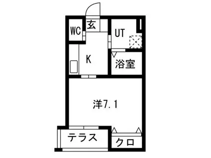 スターブル野並(1K/3階)の間取り写真