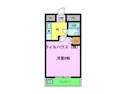 エスタイル中百舌鳥Ⅱ(1K/2階)の間取り写真