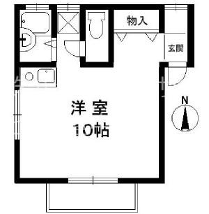 ハピネス千里園(ワンルーム/2階)の間取り写真