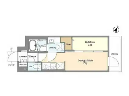 グランカーサ千駄木(1DK/4階)の間取り写真