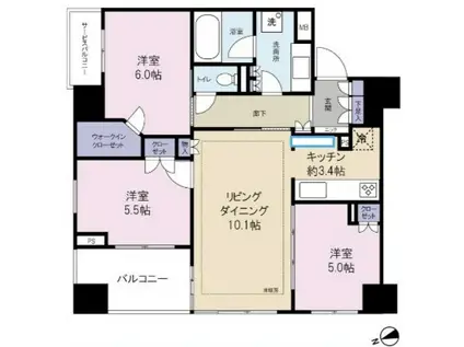 ミッドレジデンス文京(3LDK/2階)の間取り写真