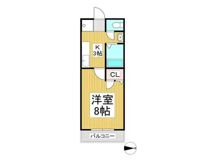 サンパレス松倉(1K/3階)の間取り写真