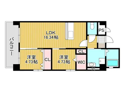 スマート到津(2LDK/7階)の間取り写真