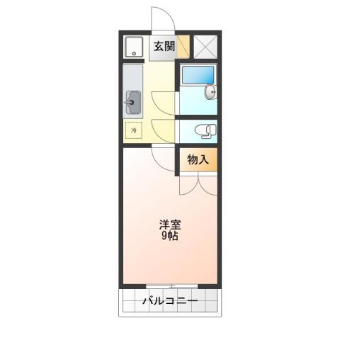 GRAN・SHARIO(1K/3階)の間取り写真