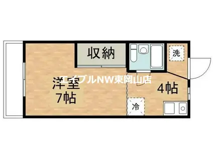 ホワイトメゾンミツオカ(1K/1階)の間取り写真