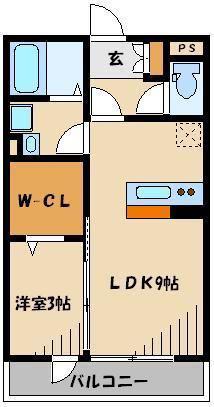 トレビナ中浦和(1LDK/2階)の間取り写真