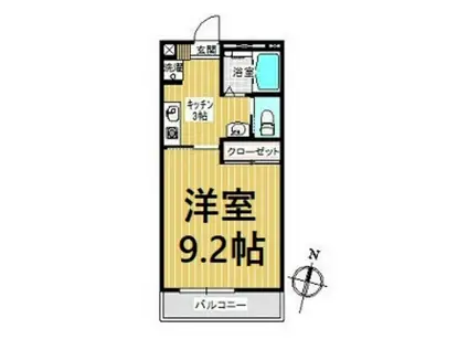 クレセント21(1K/2階)の間取り写真