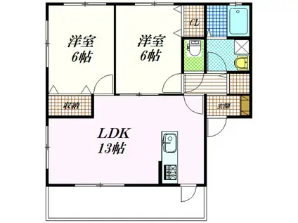 ANDANTE(2LDK/1階)の間取り写真