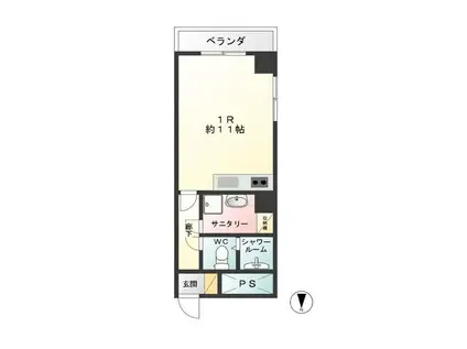 フォレスト杉山(ワンルーム/3階)の間取り写真