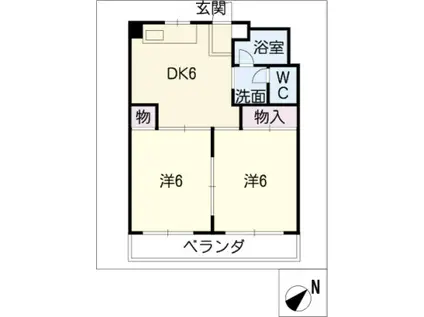 梅野ビル(2DK/2階)の間取り写真