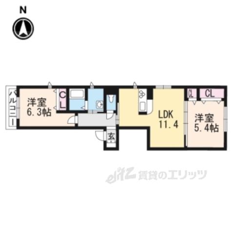 エコフォーティーン(2LDK/1階)の間取り写真