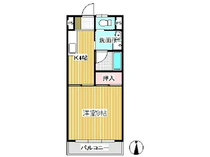 コーポフローラルK(1K/2階)の間取り写真