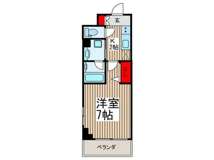 N-STAGE下総中山(1K/2階)の間取り写真