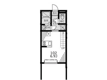 アリア西谷(ワンルーム/1階)の間取り写真