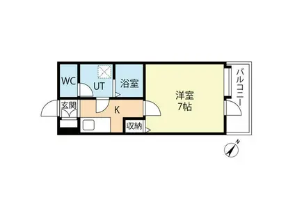 プリエール高宮I(1K/3階)の間取り写真