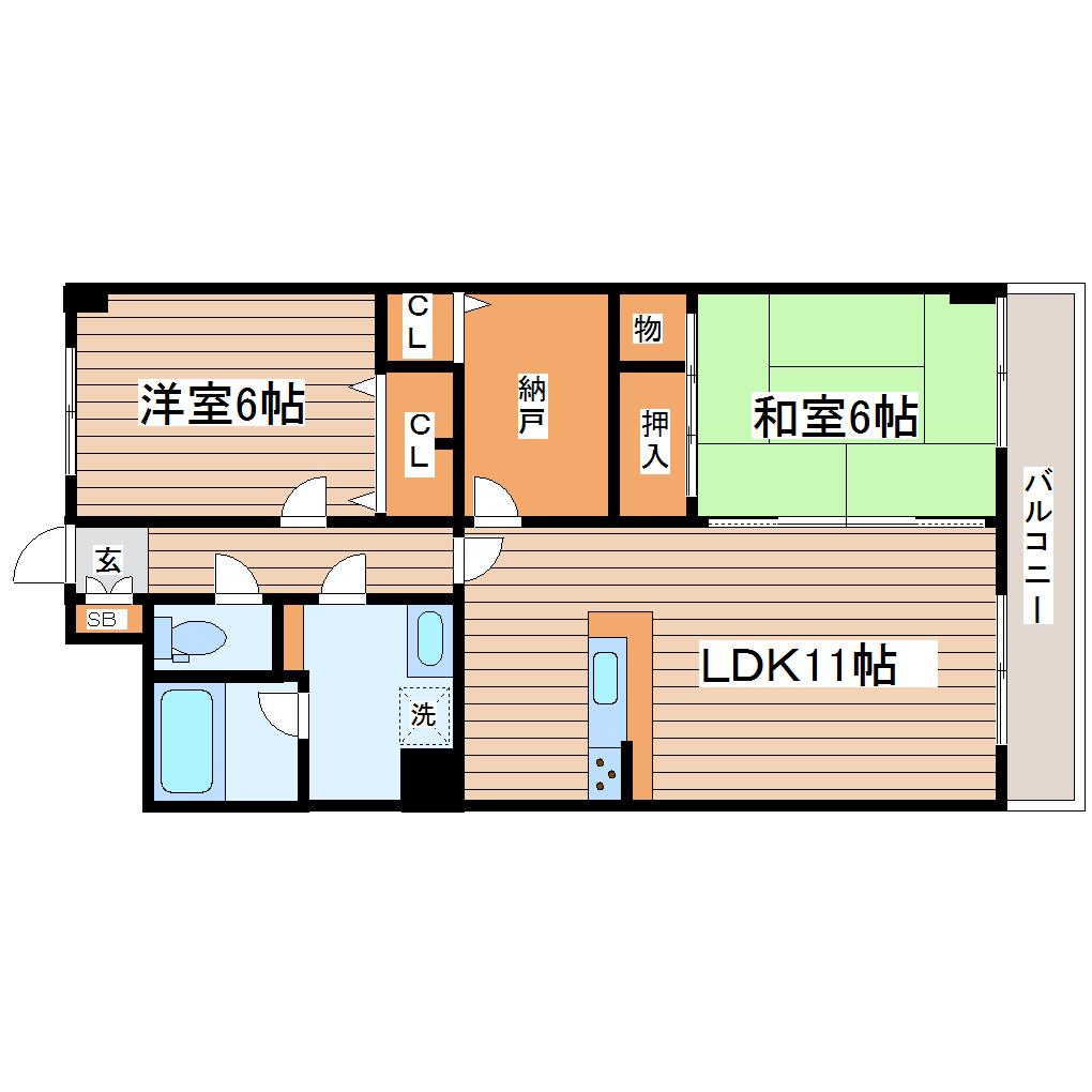 セントレアカマII(2SLDK/5階)の間取り写真
