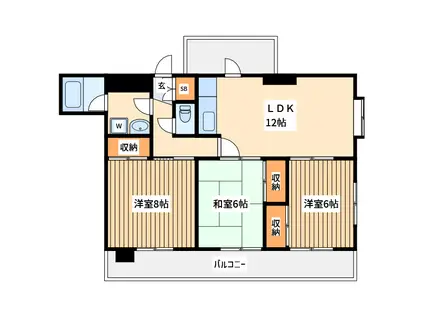 メゾンタナカ(3LDK/3階)の間取り写真