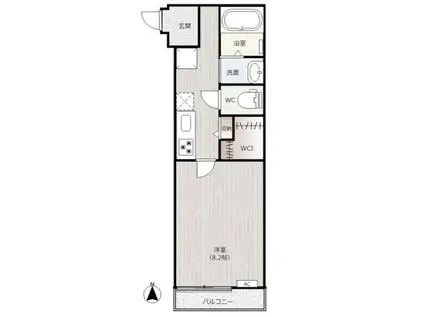 パティオ南方(1K/3階)の間取り写真