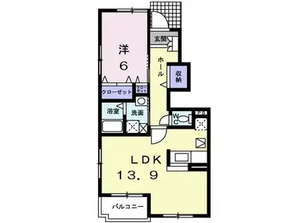 シンフォニー(1LDK/1階)の間取り写真
