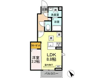 サンライト(1LDK/1階)の間取り写真