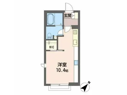 シャーメゾン川内B(ワンルーム/2階)の間取り写真