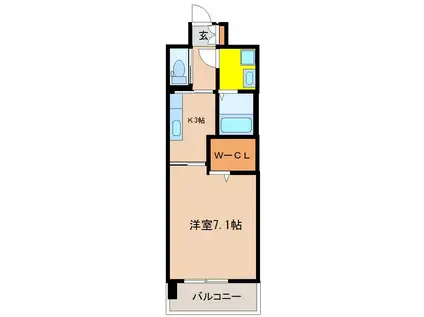 CATALINA APT(1K/5階)の間取り写真