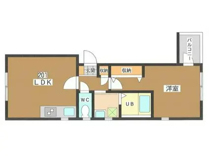 CASA BIANCA CASA BIANCA(1LDK/2階)の間取り写真