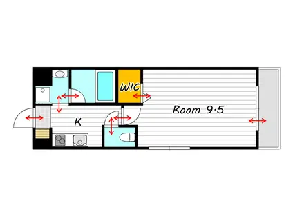 ウィステリア絵図町(1K/3階)の間取り写真