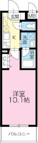K-クレスト吉野本町(1K/1階)の間取り写真
