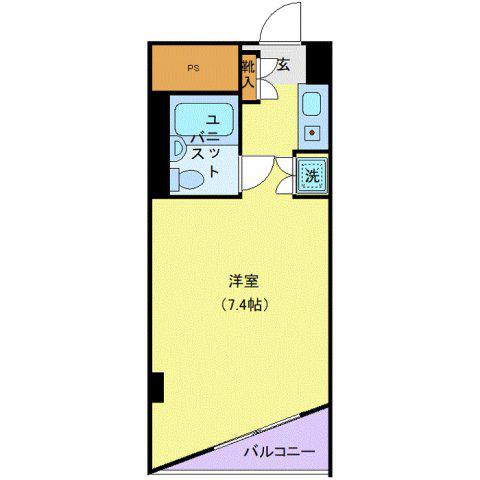 シーサイドコート金沢八景(ワンルーム/2階)の間取り写真