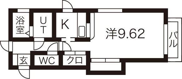 エクセルシオールA(1K/2階)の間取り写真