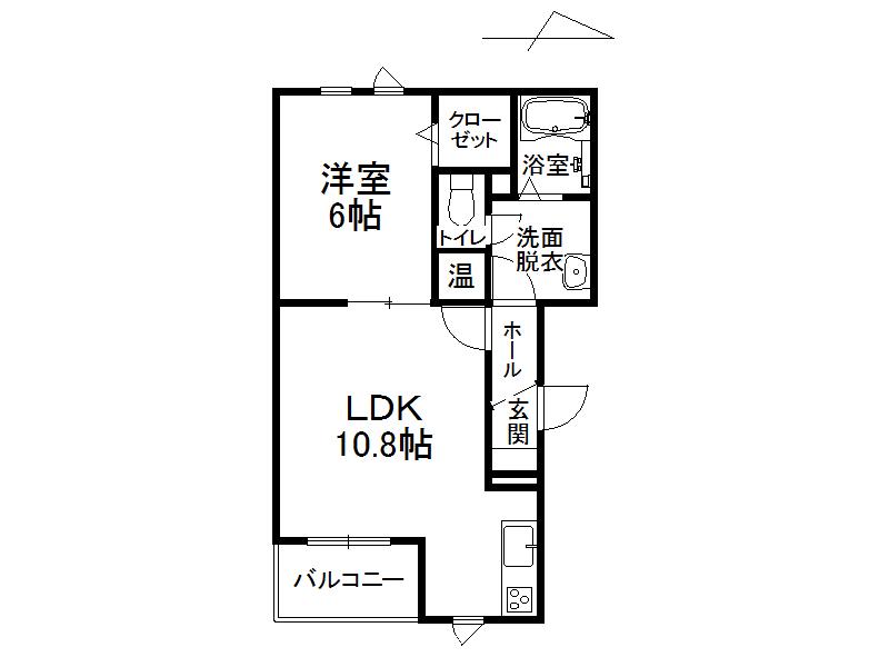 太陽ホーム(1LDK/2階)の間取り写真