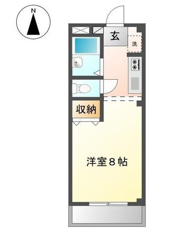 サンフィット国富(1K/2階)の間取り写真